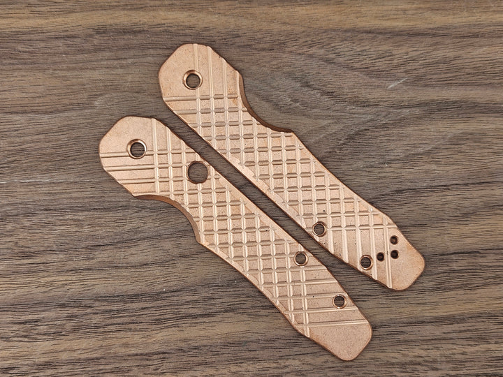 CLR Spyderco Smock Scales Copper Frag - Tumbled