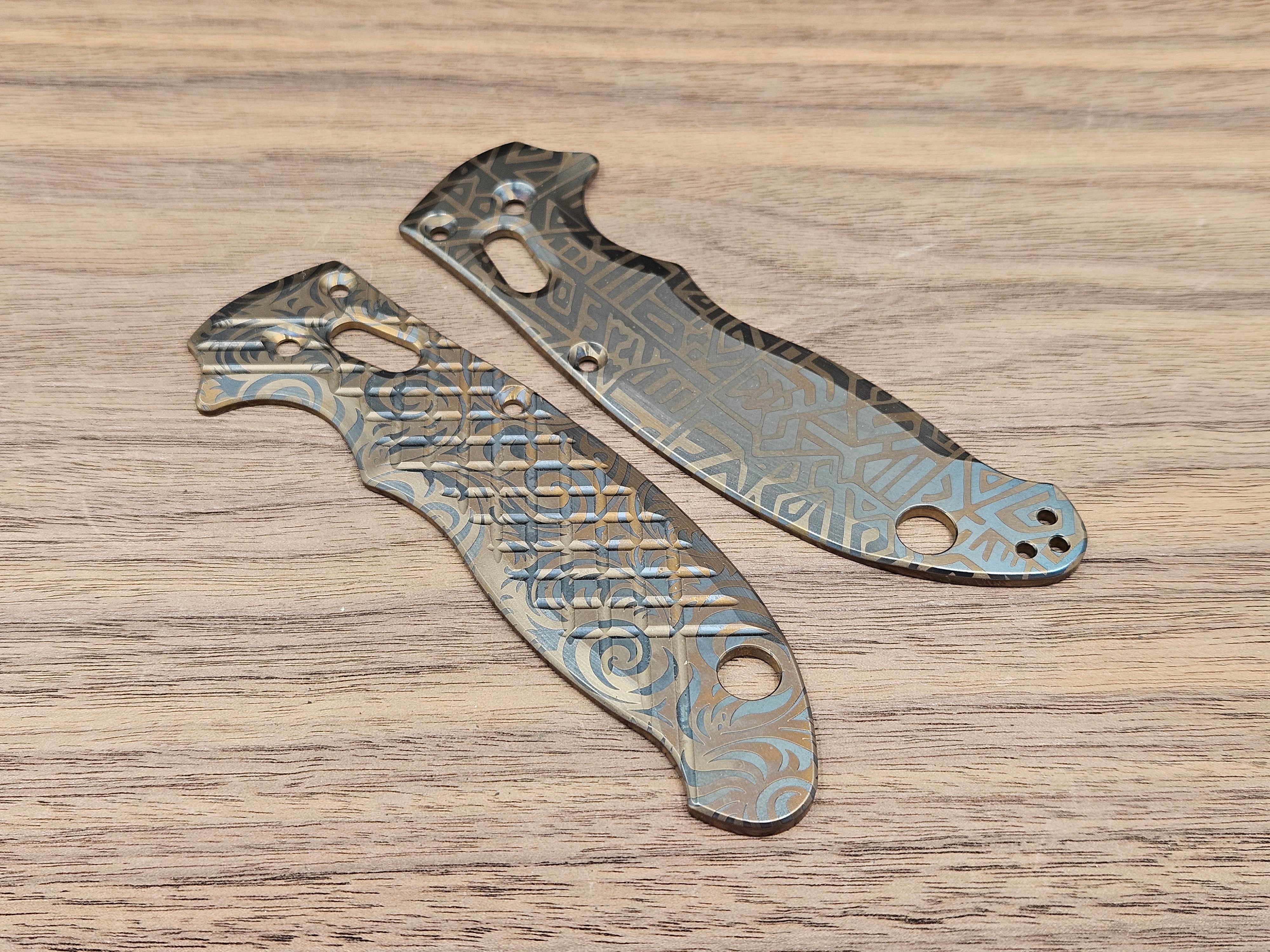 CLR Spyderco Manix 2 Scales Titanium Standard - Bronze ano