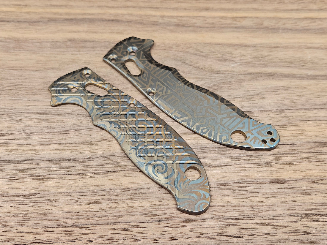CLR Spyderco Manix 2 Scales Titanium Standard - Bronze ano