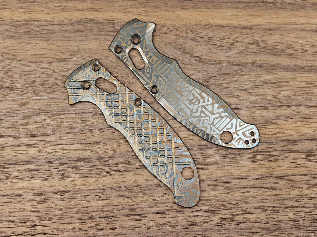 CLR Spyderco Manix 2 Scales Titanium Standard - Bronze ano