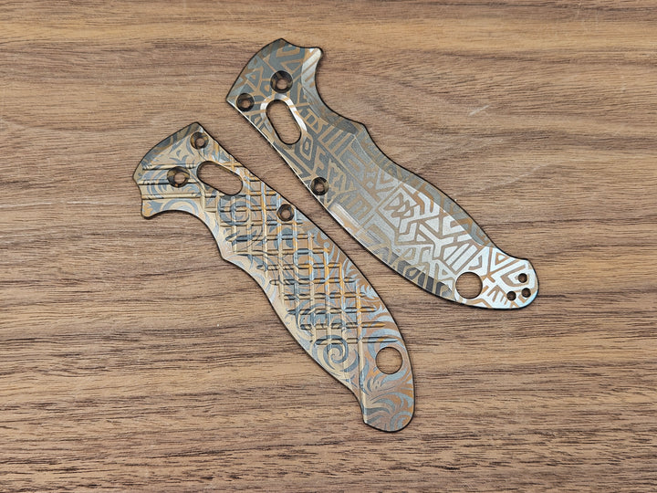 CLR Spyderco Manix 2 Scales Titanium Standard - Bronze ano