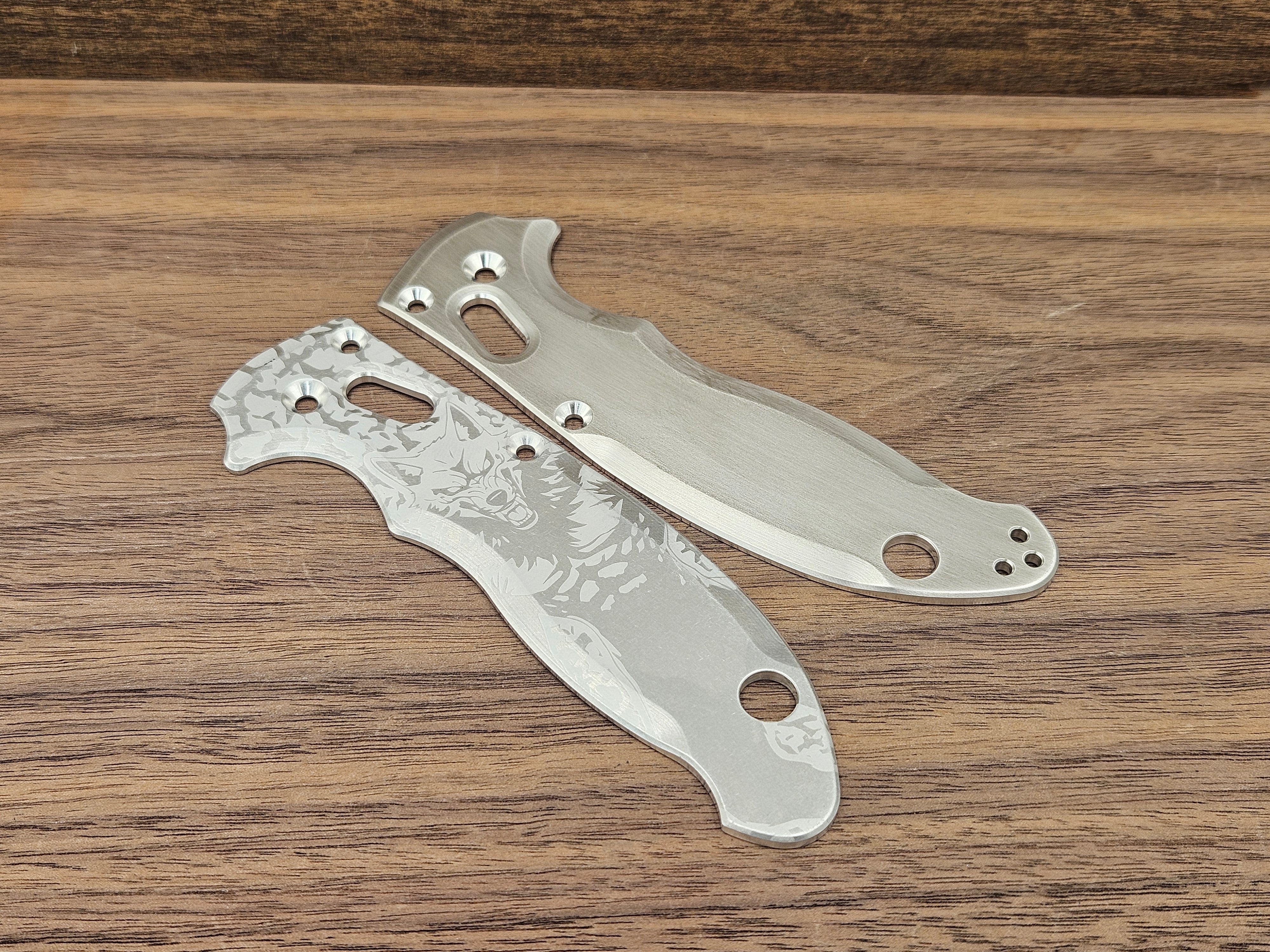 CLR Spyderco Manix 2 Scales Aluminum Standard - Werewolf lasering