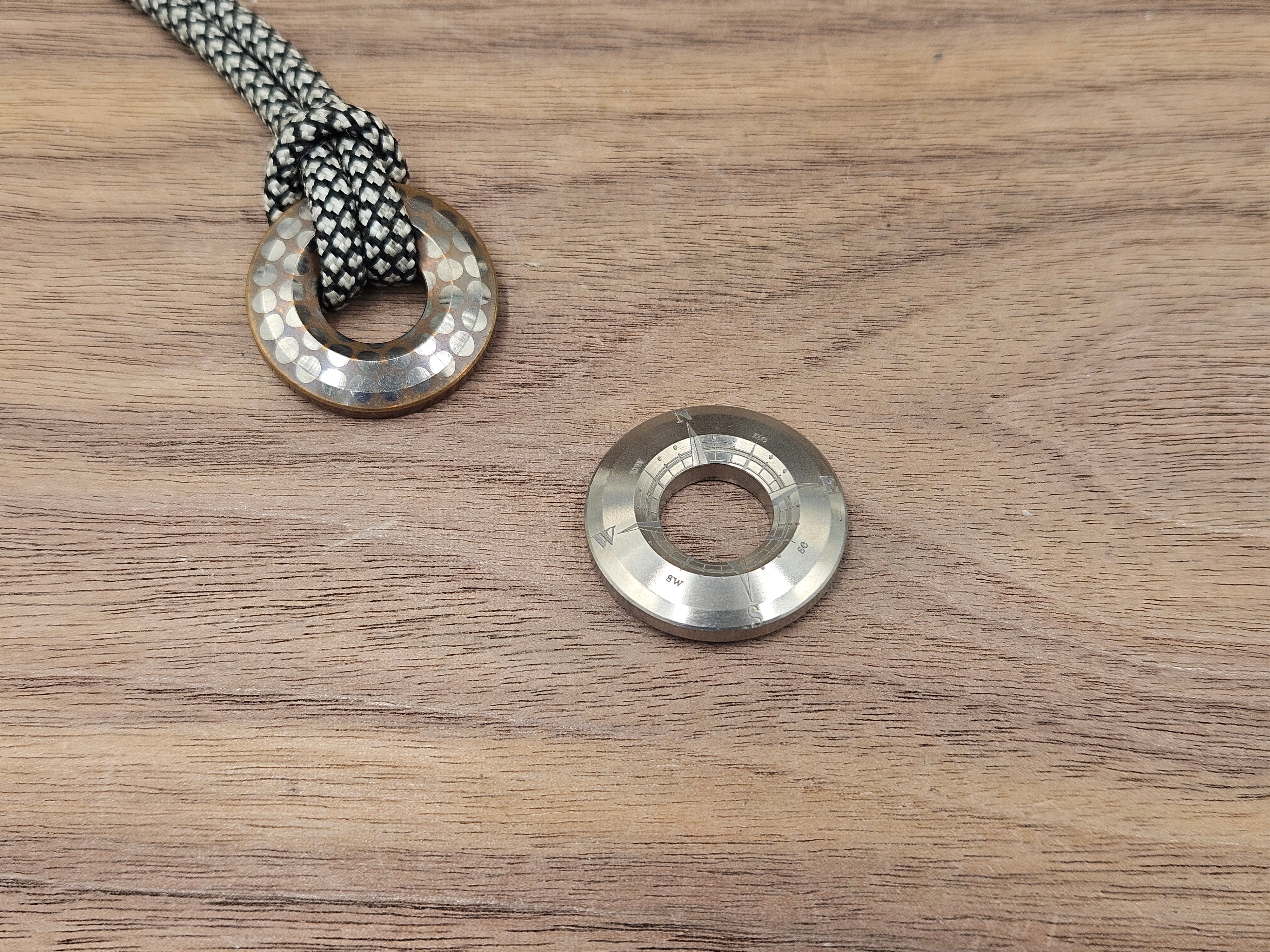 CLR Lanyard Bead Titanium 1" - Compass Engraved