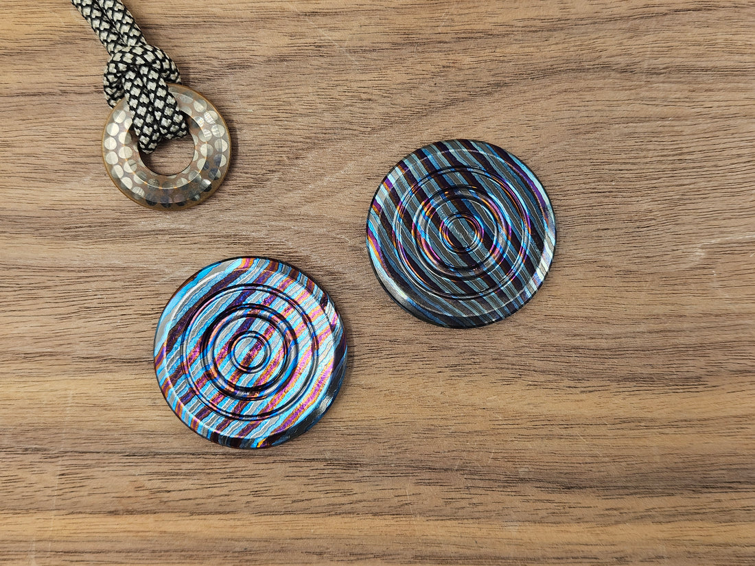 Haptic Coin ZircuTi Twist engraved Clicky
