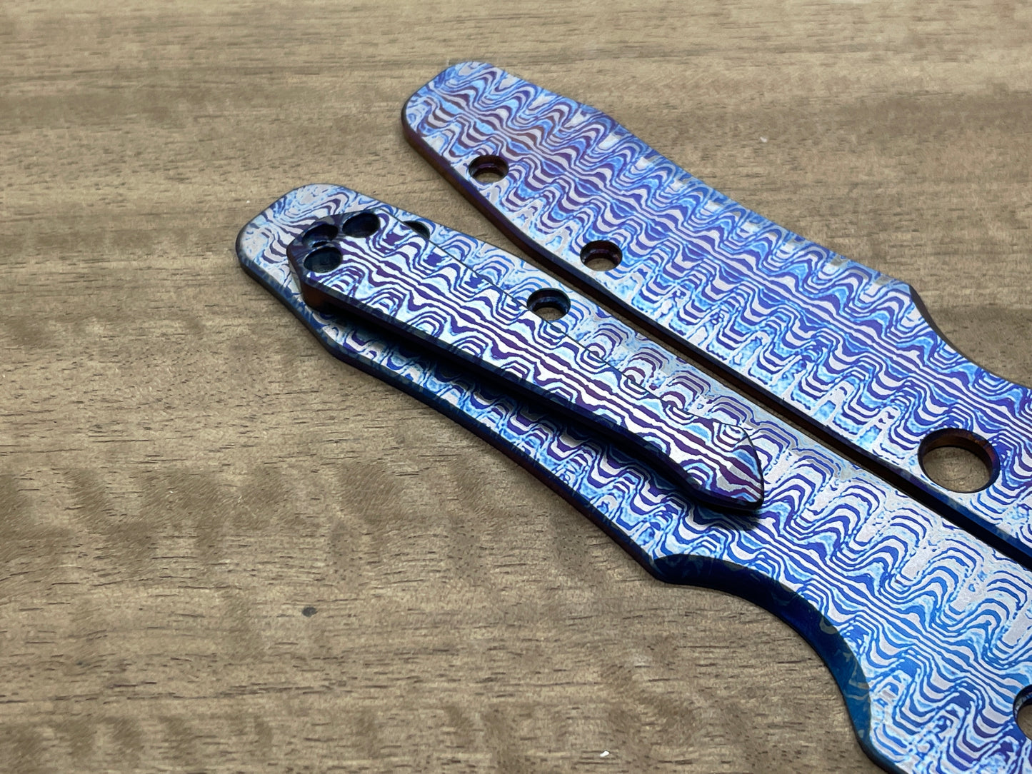 RIPPLE Flamed Spidy Titanium CLIP for most Spyderco models