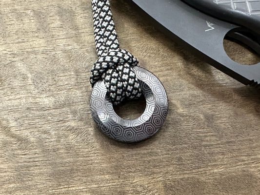 Black HONEYCOMB STAINLESS Steel lanyard bead Paracord bead Beard bead