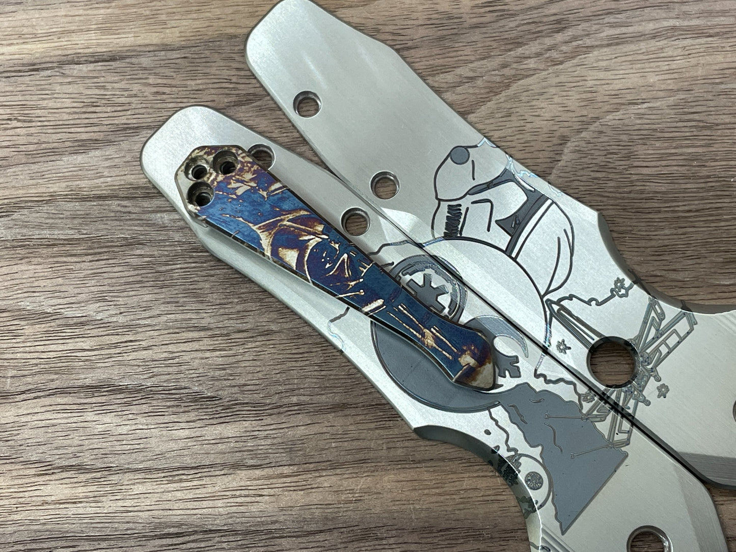 STAR WARS heat ano Spidy Titanium CLIP for most Spyderco models