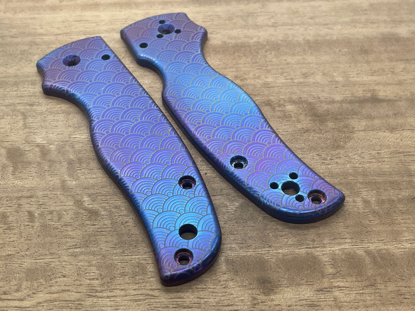 SEIGAIHA Flamed Titanium Scales for SHAMAN Spyderco