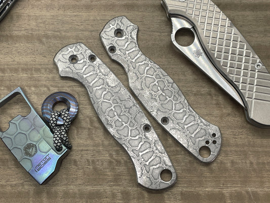 REPTILIAN Engraved Titanium scales for Spyderco Paramilitary 2 PM2