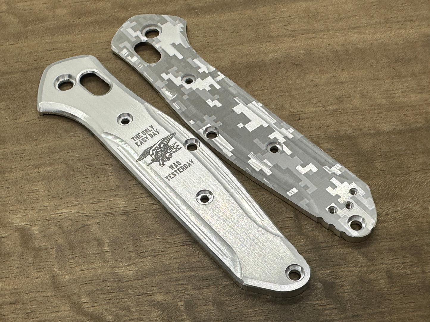 US NAVY Seals The only easy day ... Aluminum Scales for Benchmade 940 Osborne