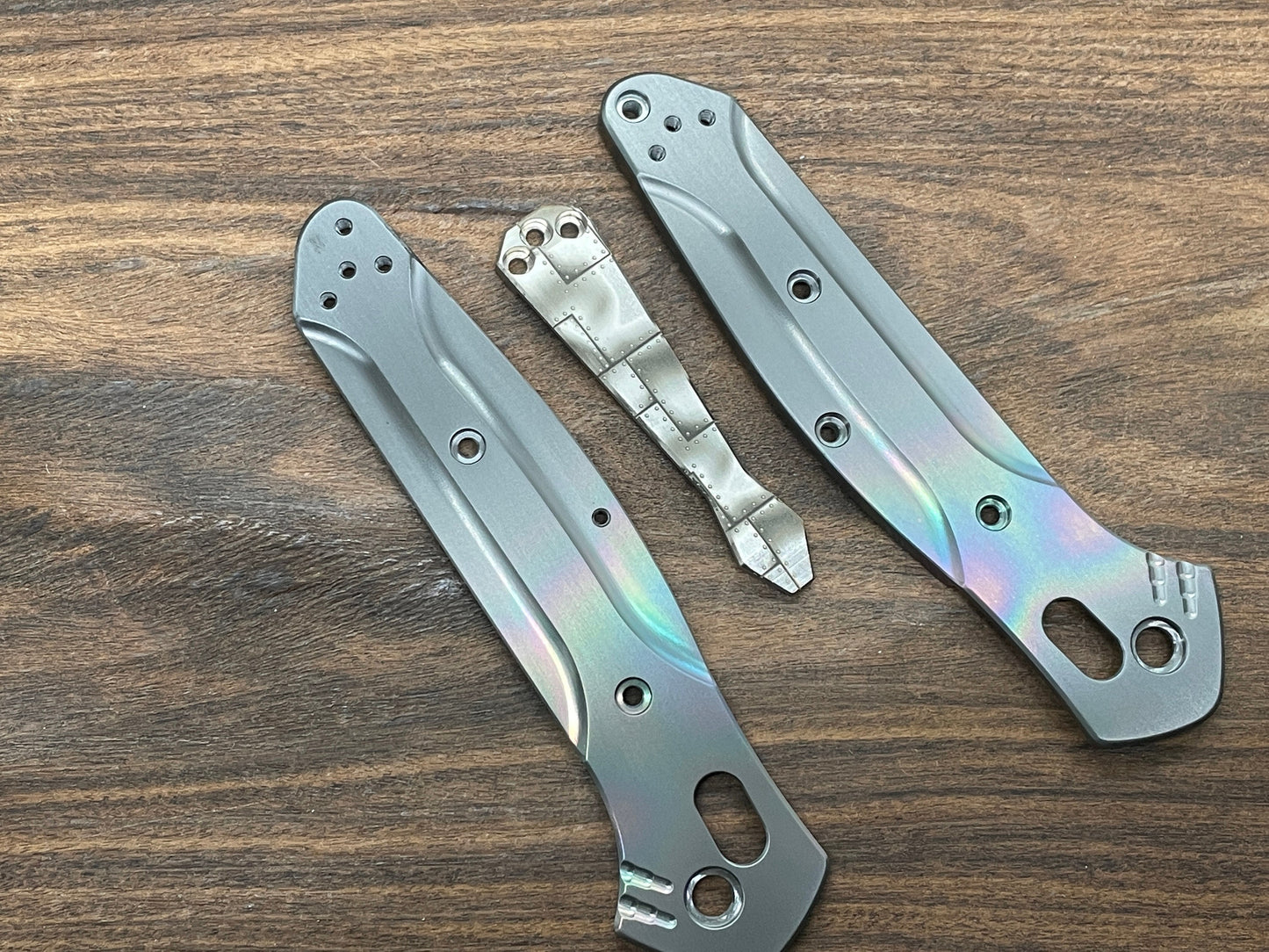 RIVETED Airplane engraved Dmd Titanium CLIP for most Benchmade models