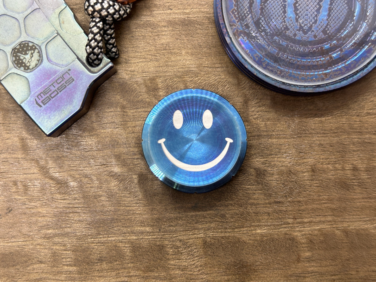 Smiley - Sad (Yes No Decision maker) Flamed Stainless Steel Spinning Worry Coin