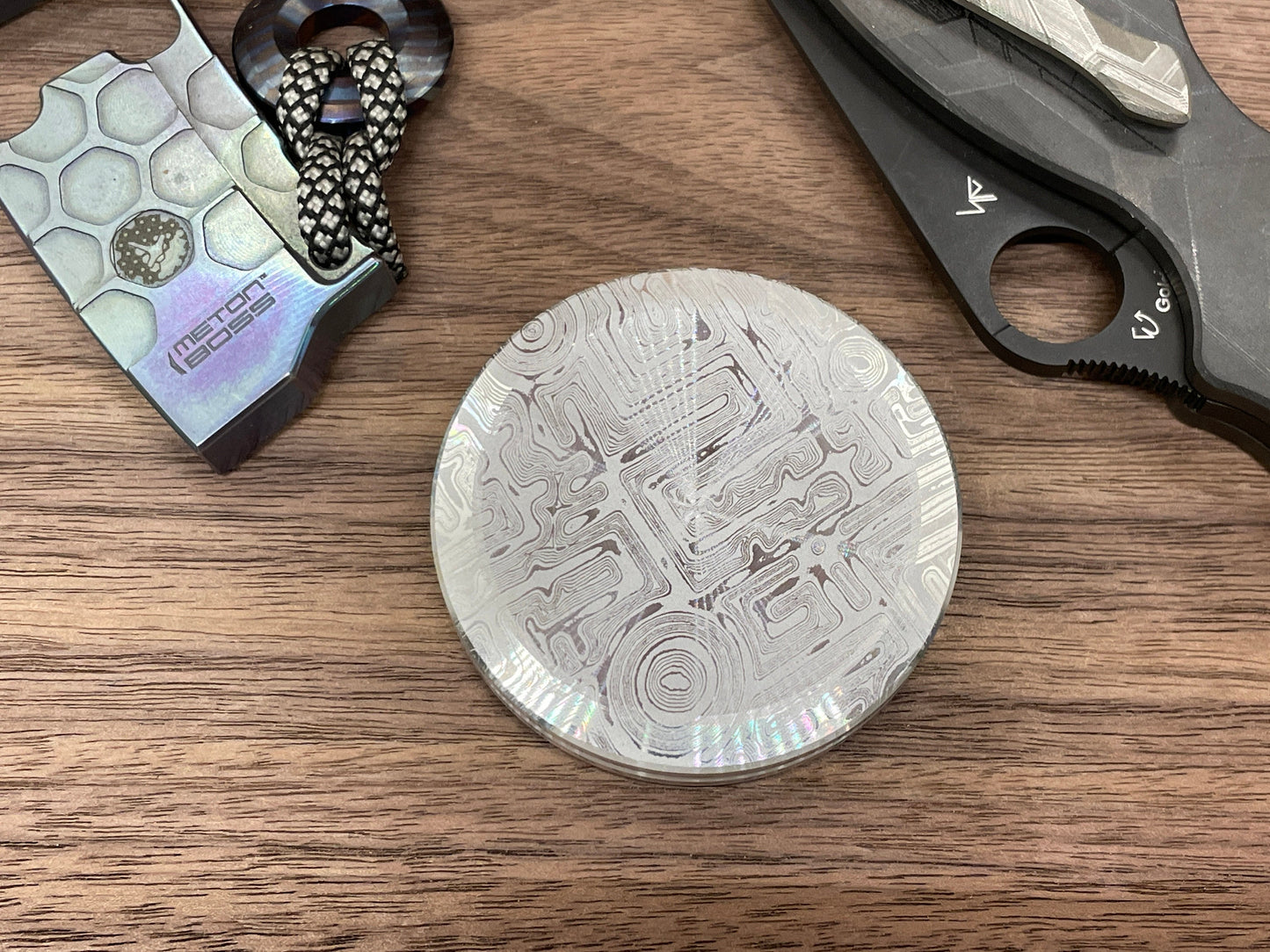 4 sizes MYSTERY engraved Aerospace grade Alu Worry Coin