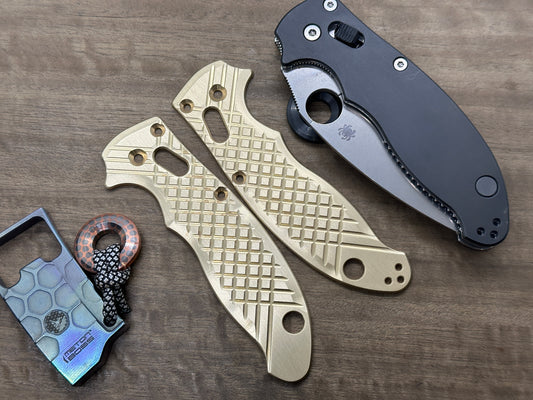 FRAG Cnc milled Brass Scales for Spyderco MANIX 2