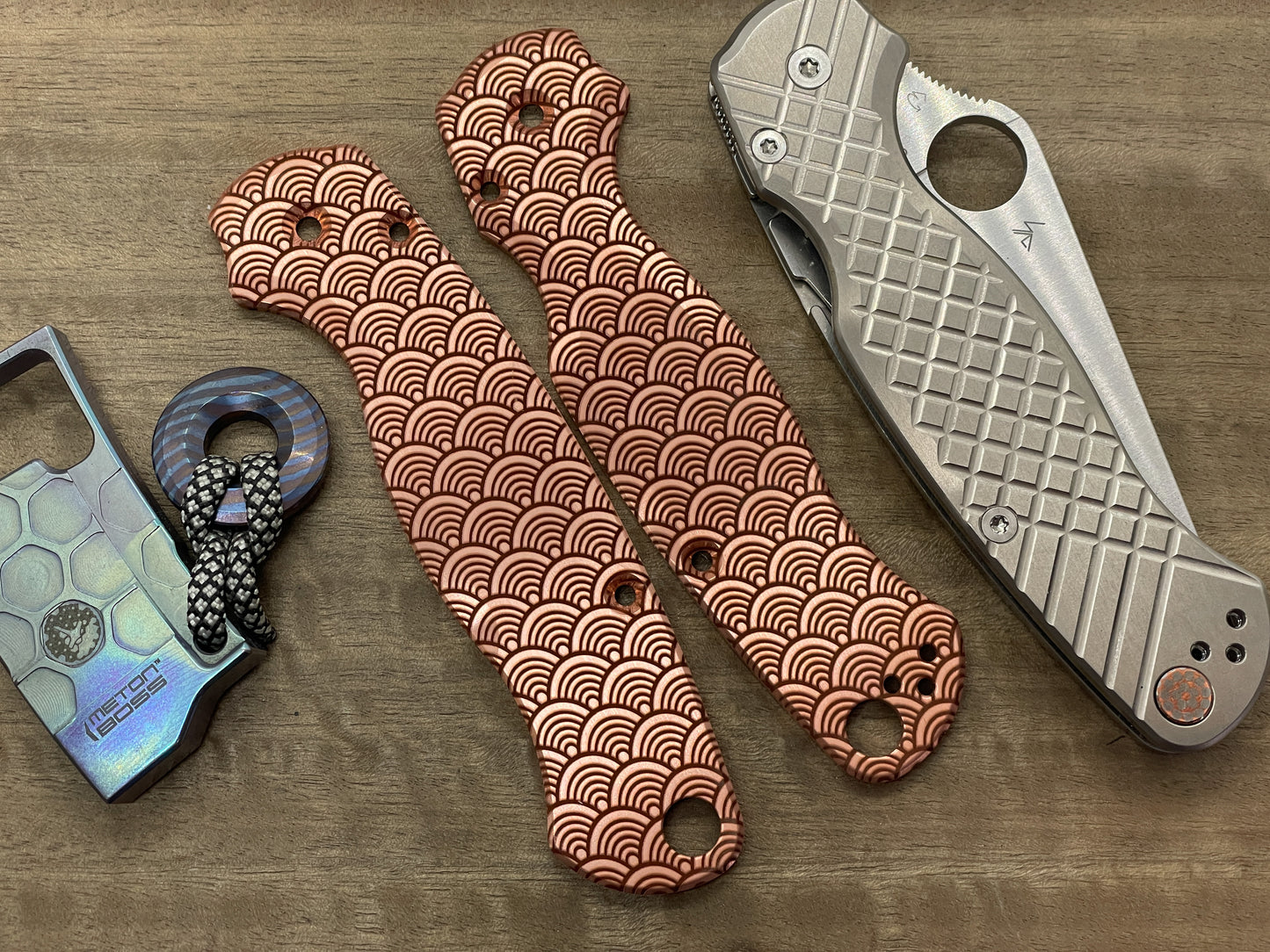 SEIGAIHA Copper scales for Spyderco Paramilitary 2 PM2