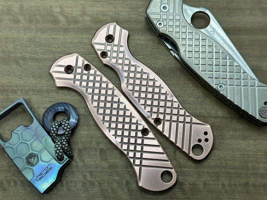 FRAG milled Dark Brushed Copper Scales for Spyderco Paramilitary 2 PM2