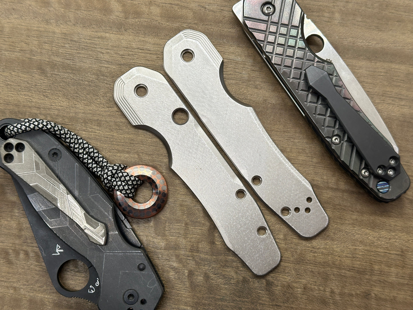 Deep Brushed Titanium Scales for Spyderco SMOCK