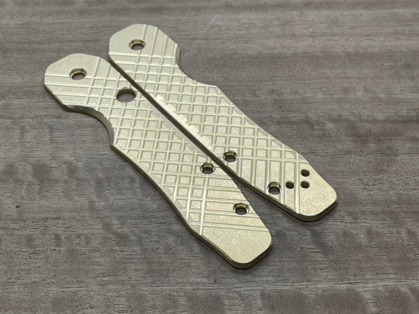 Brass FRAG milled Tumbled Scales for Spyderco SMOCK