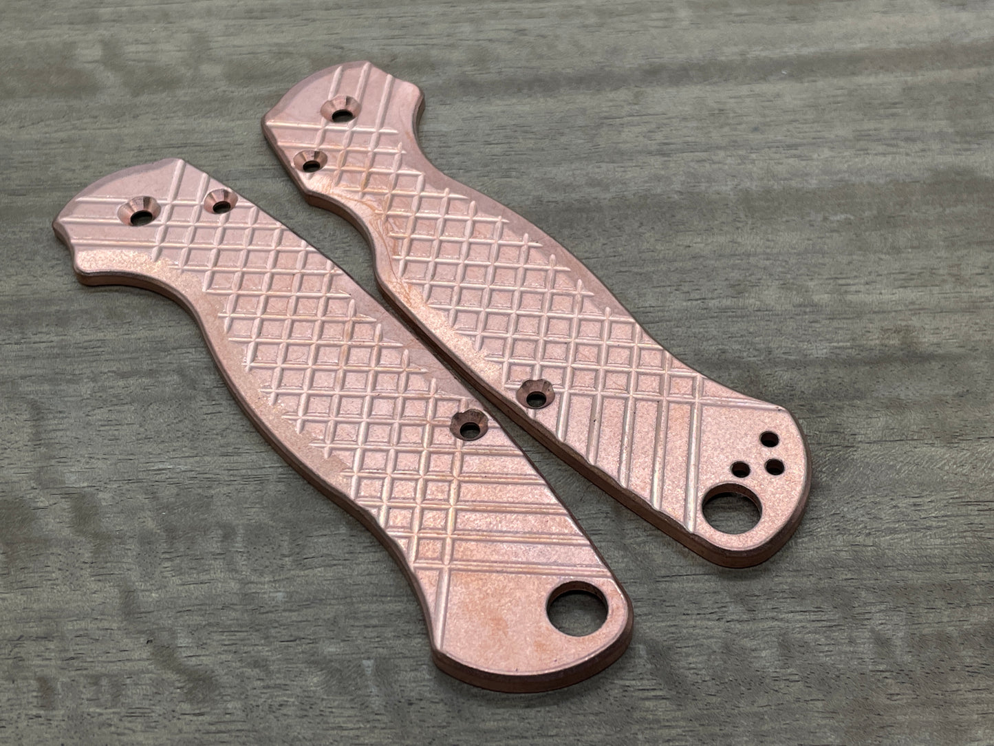 FRAG milled TUMBLED Copper Scales for Spyderco Paramilitary 2 PM2
