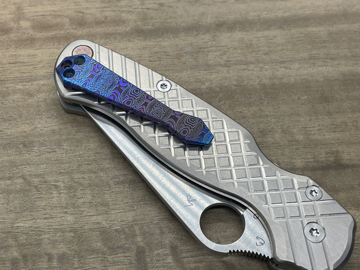 Dama LADDER Flamed Dmd Titanium CLIP for most Spyderco models