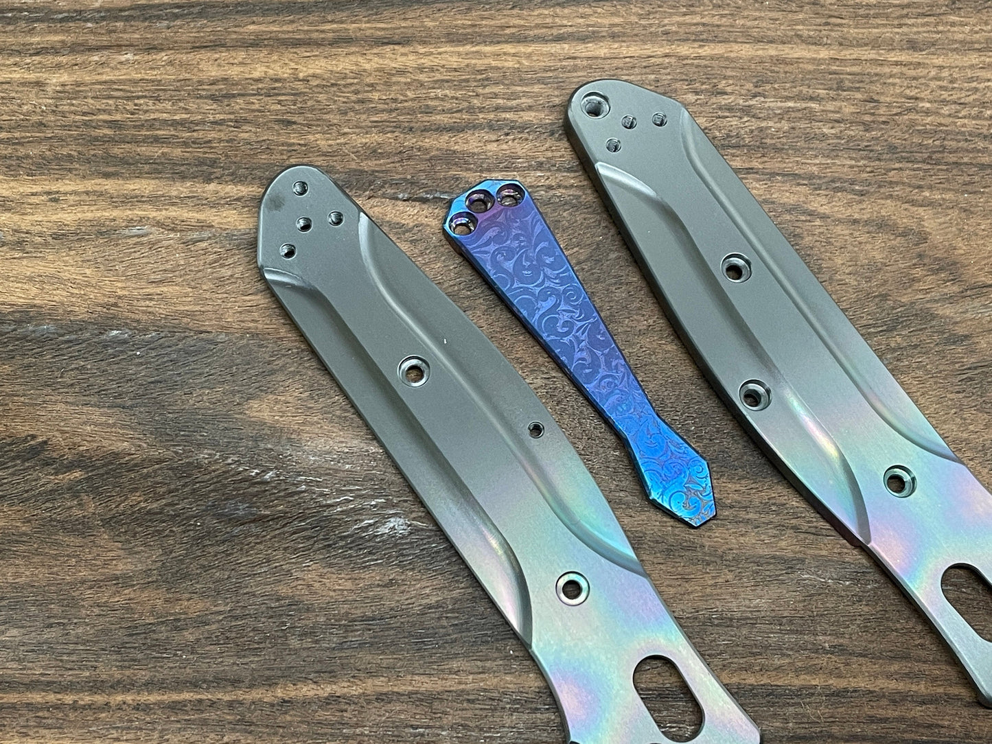 Flamed VICTORIA engraved Dmd Titanium CLIP for most Benchmade models