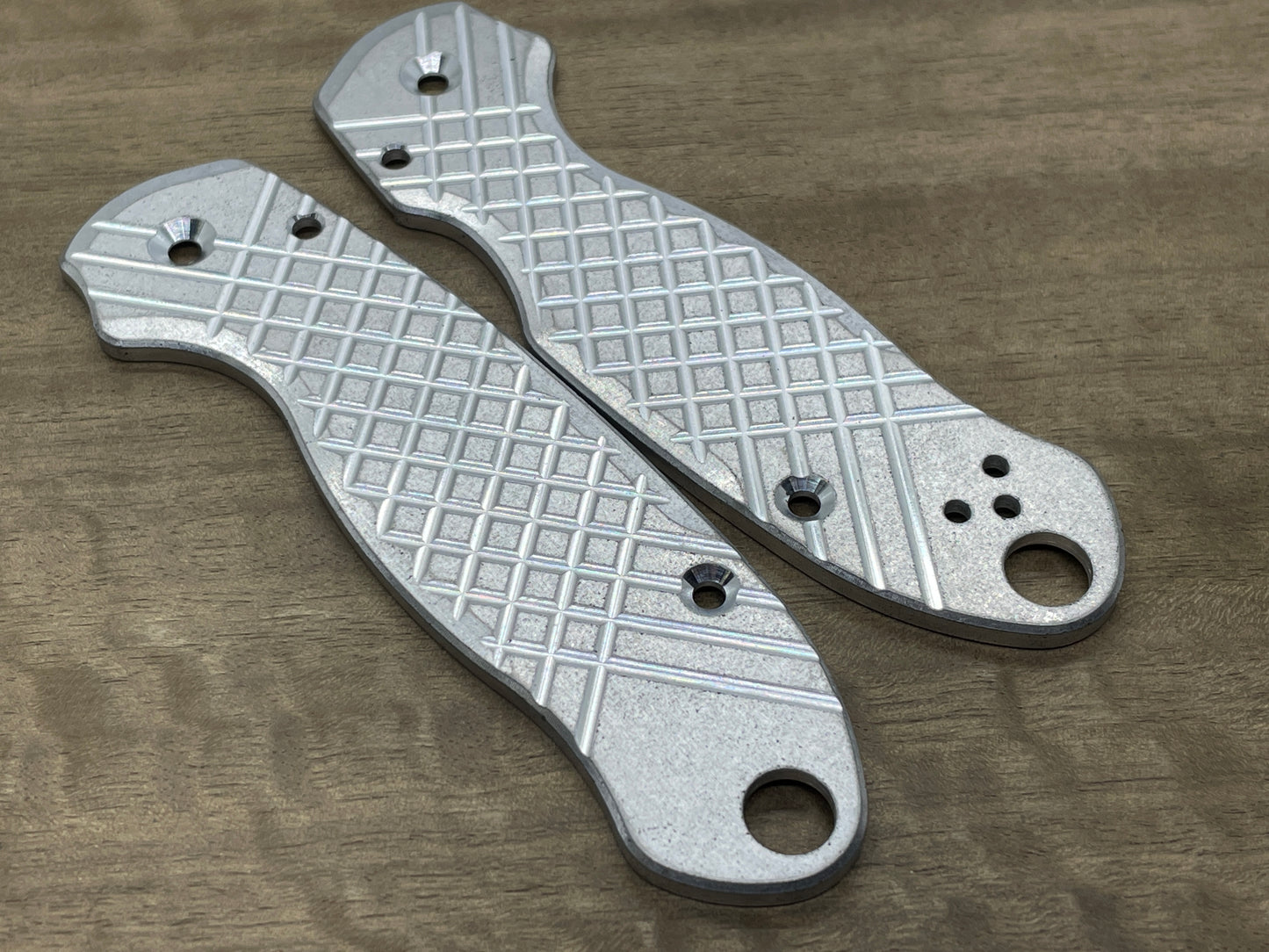 TUMBLED FRAG milled Aerospace Aluminum Scales for Spyderco Para 3