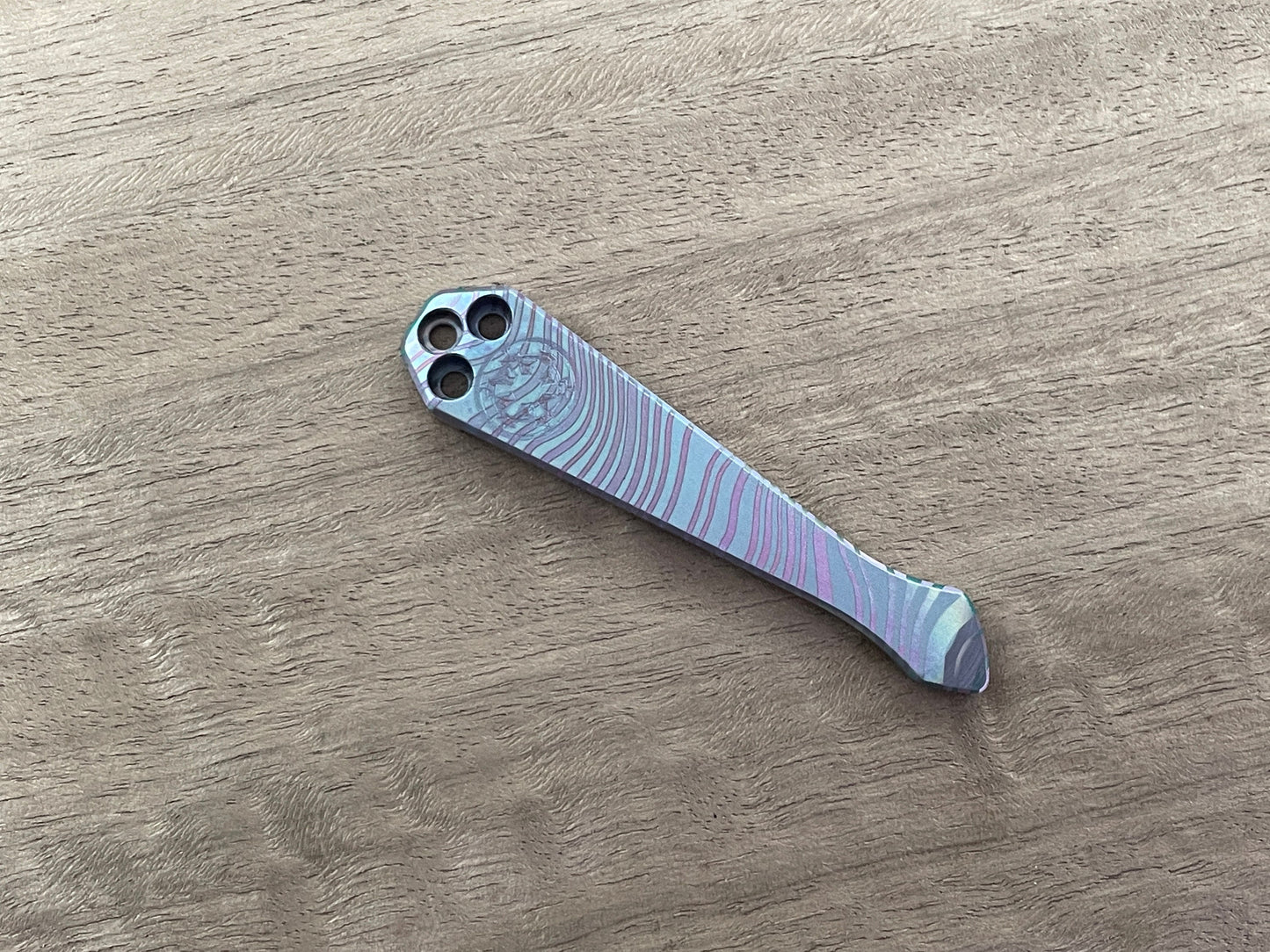 BESKAR engraved SPIDY Titanium CLIP for most Spyderco models