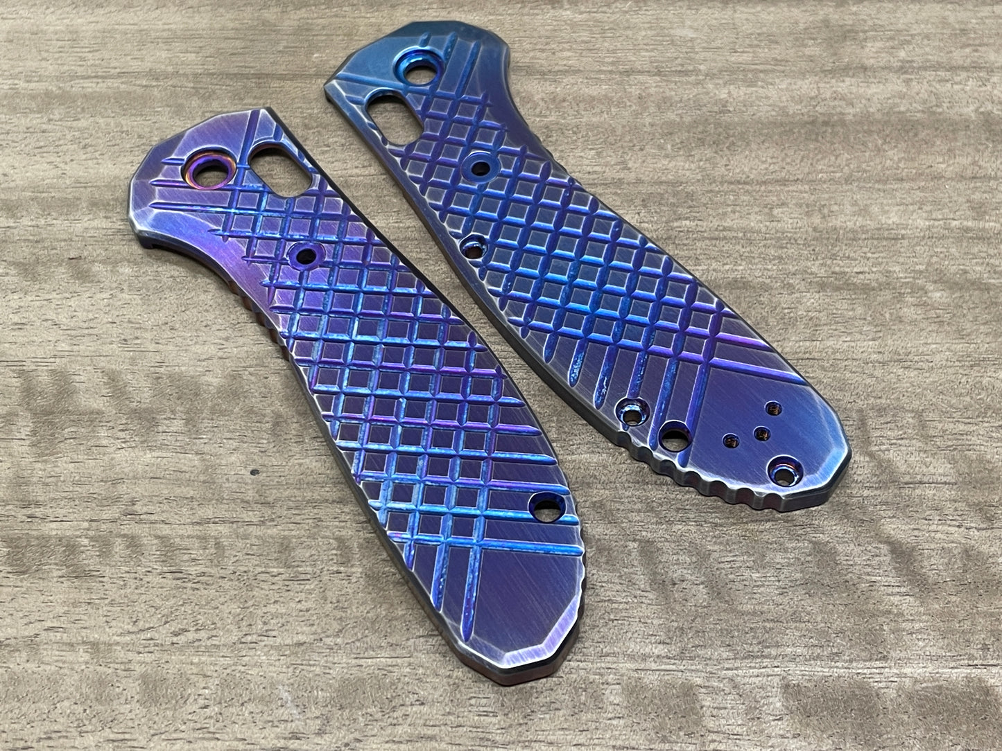 Flamed FRAG Special Brushed Titanium Scales for Benchmade GRIPTILIAN 551 & 550