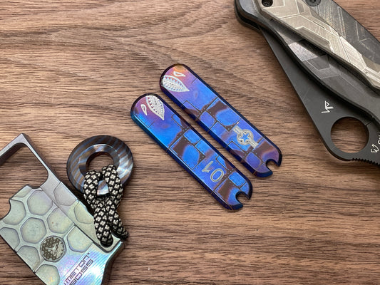 P40 Riveted Flamed Titanium Scales for Swiss Army SAK