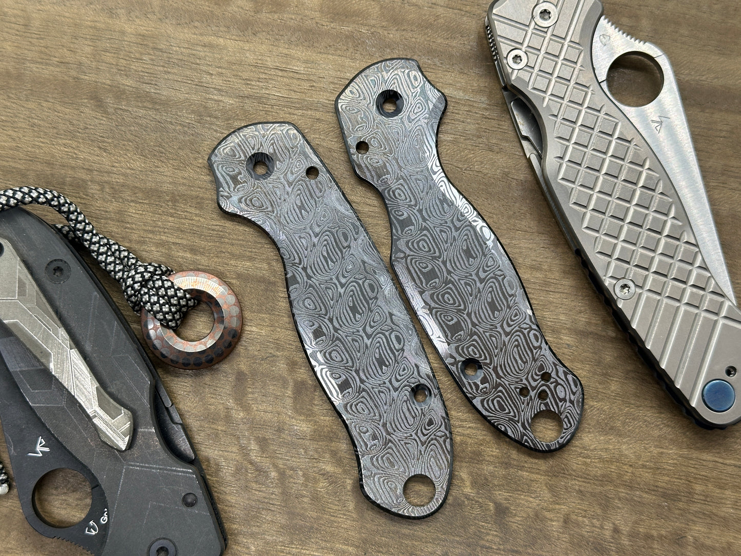 Dama AEGR Black Titanium Scales for Spyderco Para 3