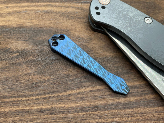 HONEYCOMB Blue ano Dmd Titanium CLIP for most Spyderco models