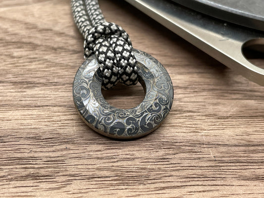 Black VICTORIA TITANIUM lanyard bead Paracord bead Dog tag