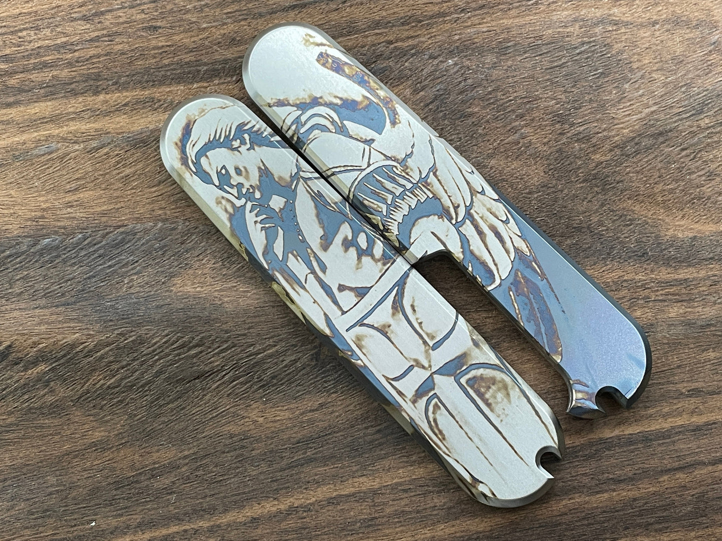 St. MICHAEL the Archangel 91mm Titanium Scales for Swiss Army SAK