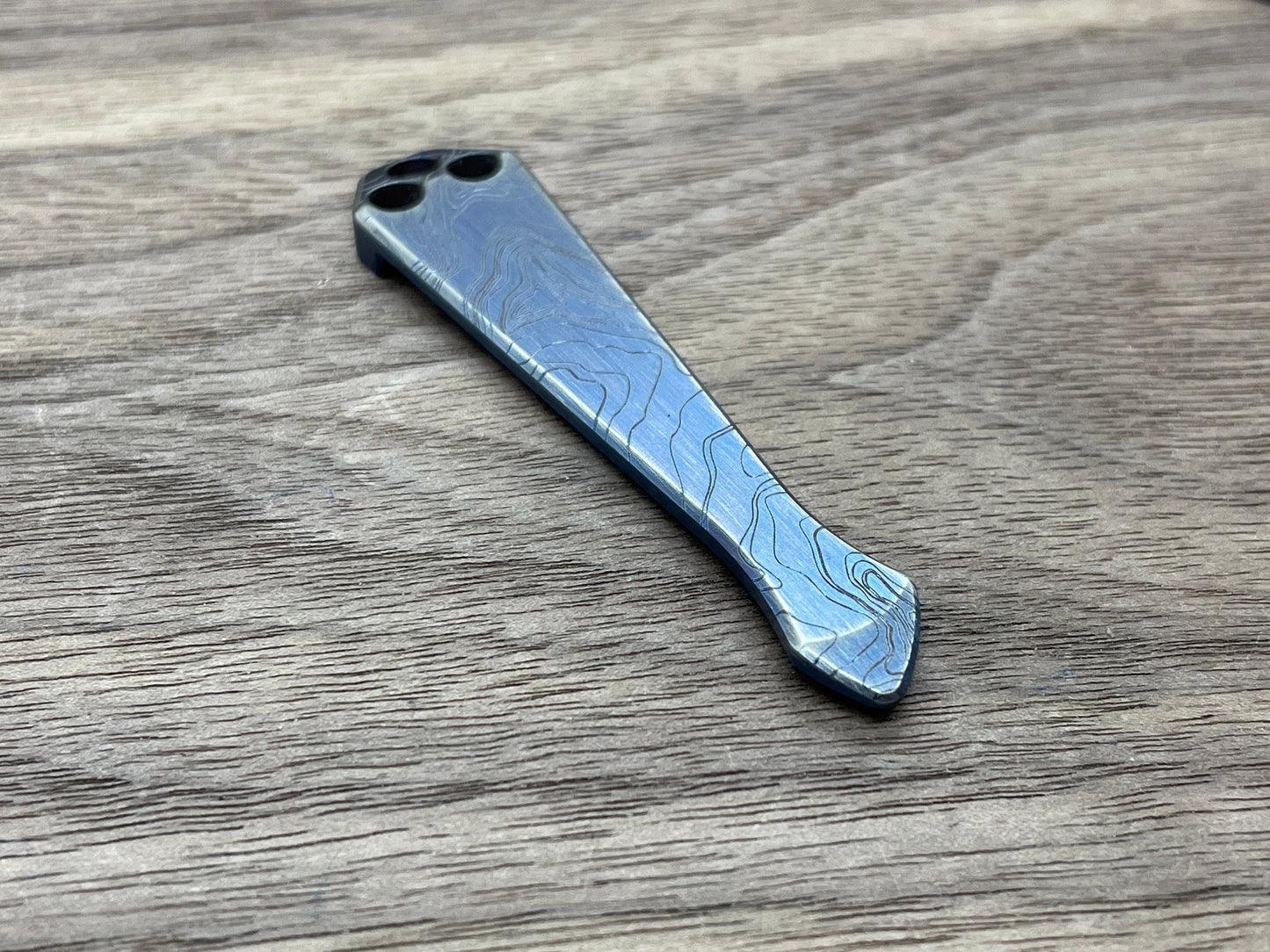 TOPO Blue Ano Brushed SPIDY Titanium CLIP for most Spyderco models