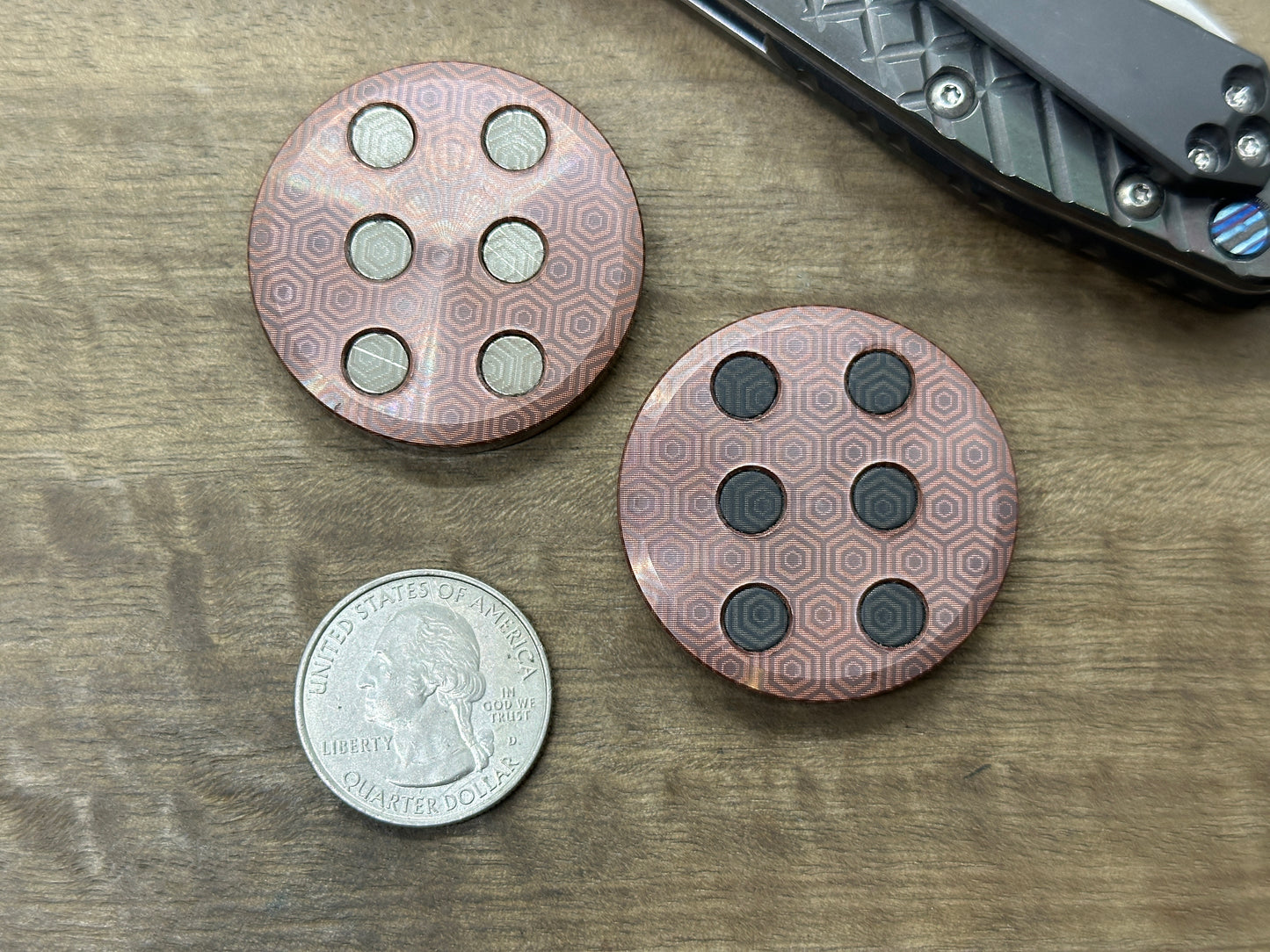 ORBITER Dark Copper Parallel position Magnets Haptic Coins Fidget