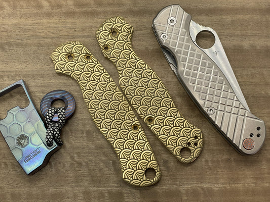 SEIGAIHA Brass Scales for Spyderco Paramilitary 2 PM2