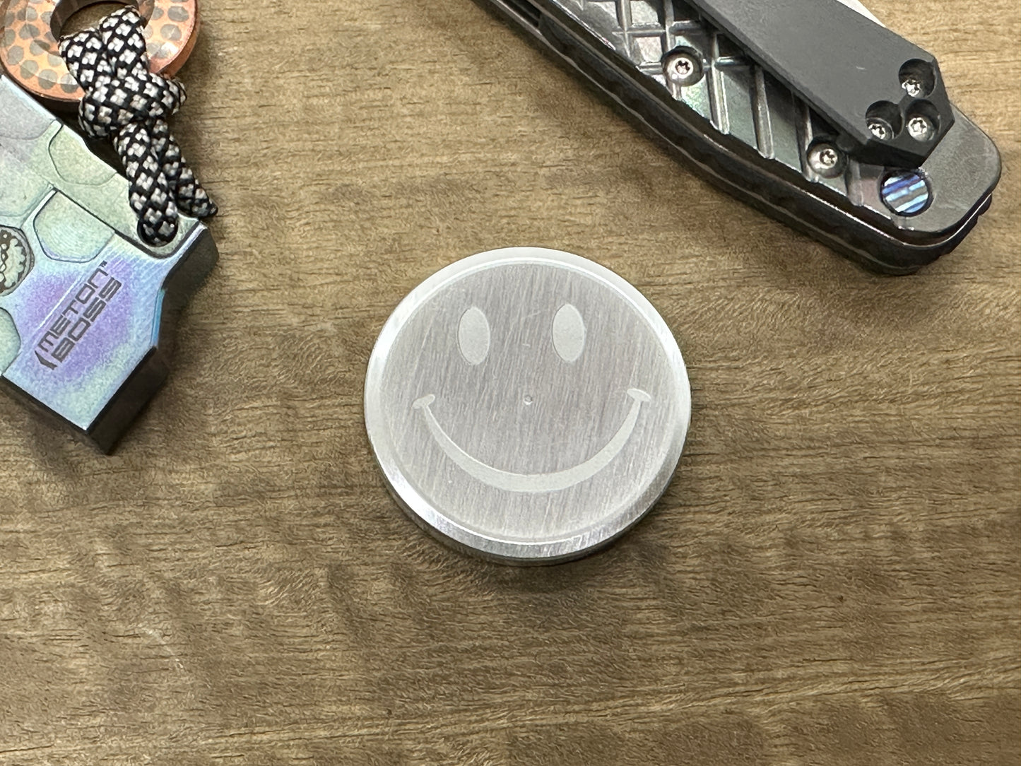 4 sizes Smiley - Sad (Yes No Decision maker) Aerospace Grade Aluminum Worry Coin