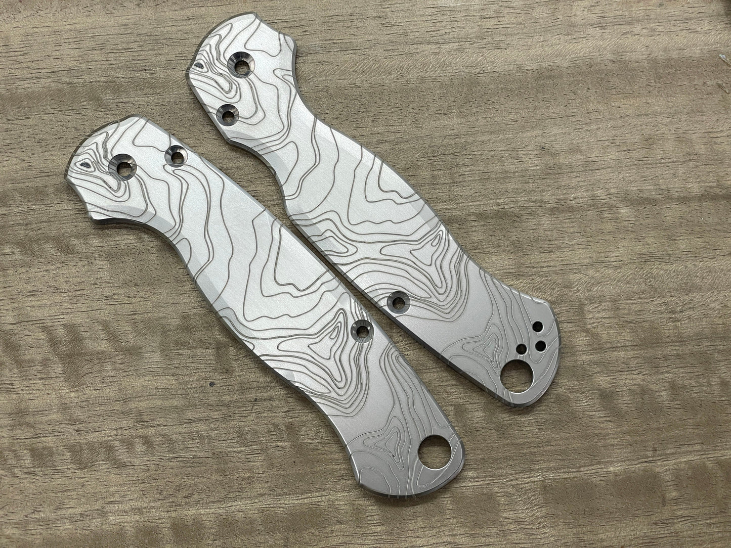 Redesigned TOPO Engraved Titanium scales for Spyderco Paramilitary 2 PM2