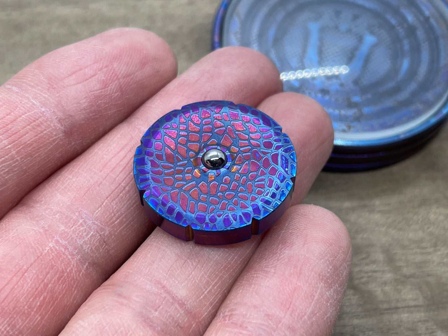 NEBULA Flamed Titanium Spinning Worry Coin Spinning Top
