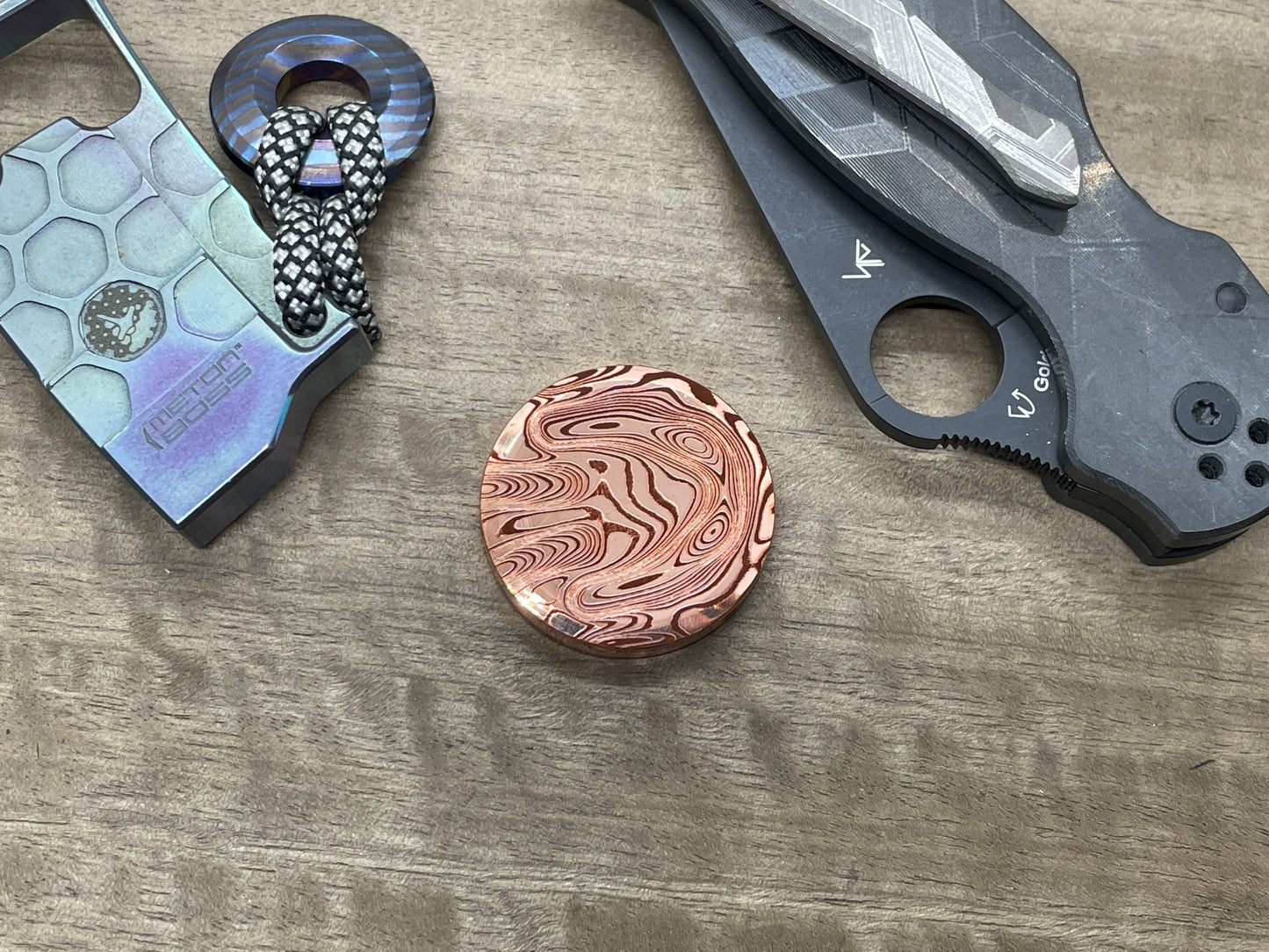 3 Sizes Dama FISH engraved Copper Worry Coin