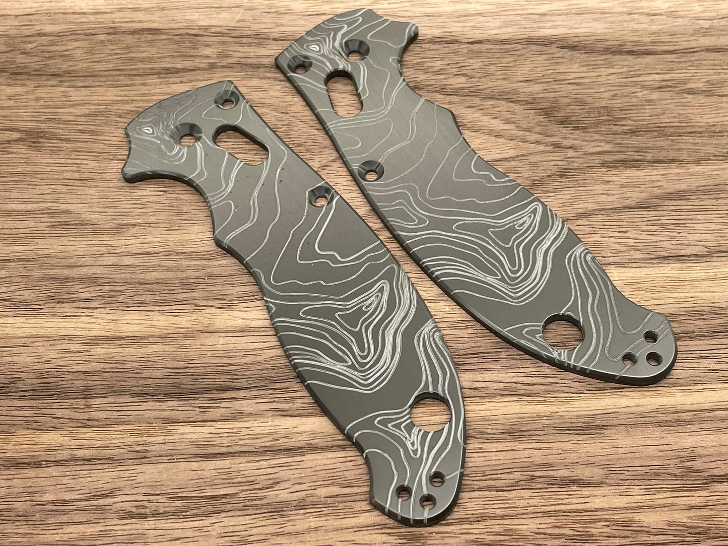 TOPO engraved Black Zirconium scales for Spyderco MANIX 2