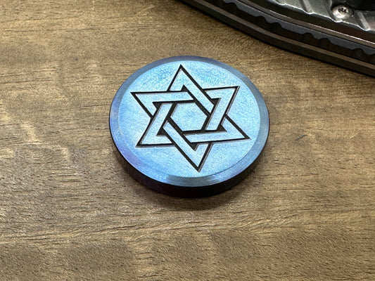 4 Sizes Stars of David Flamed Stainless Steel Worry Coin