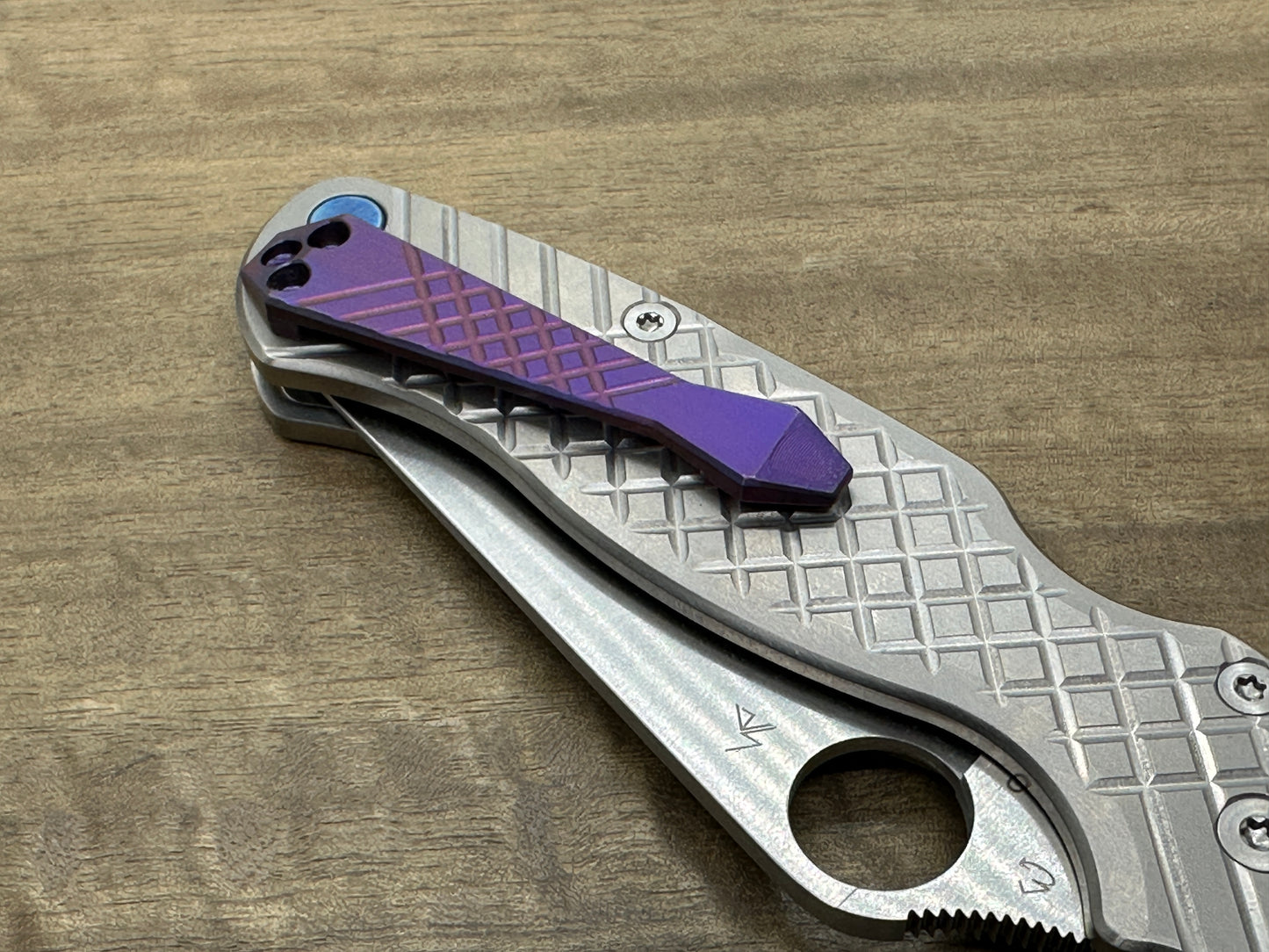 Purple ano FRAG Cnc milled Titanium CLIP for most Spyderco models