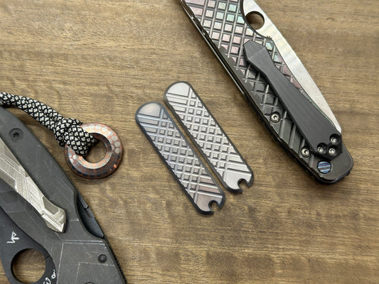 FRAG Cnc milled Dark-Ti Titanium 58mm Scales for Swiss Army SAK