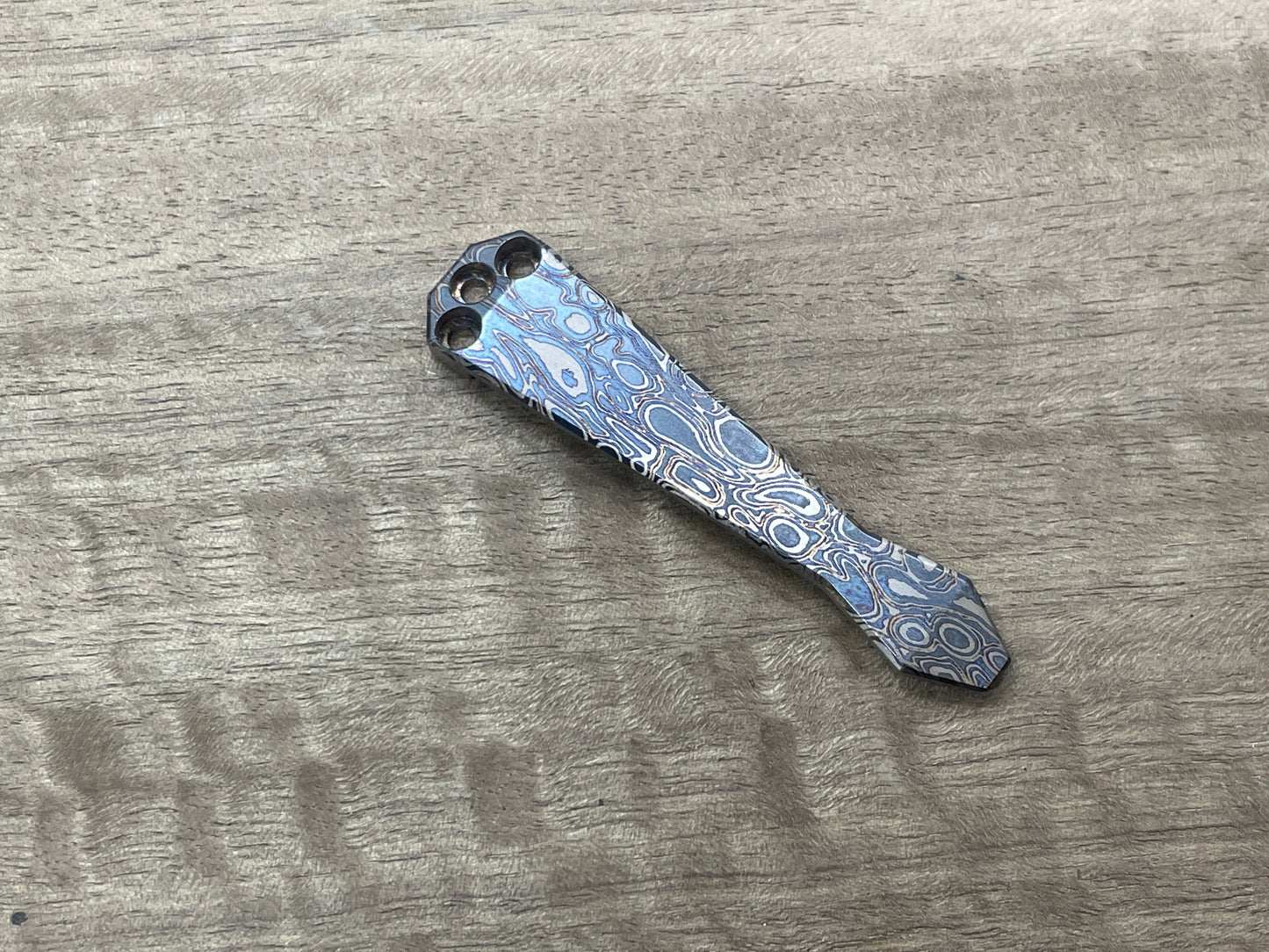 RAINDROP Timascus pattern heat ano Dmd Titanium CLIP for most Benchmade models