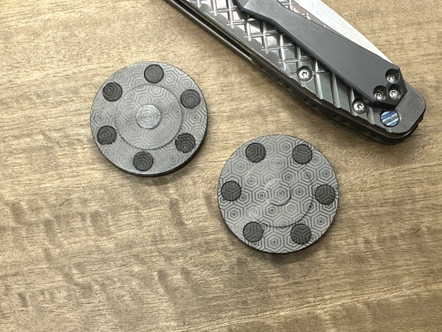 Black Zirconium TOPO Grooved HAPTIC Coins CLICKY Haptic Slider Fidget