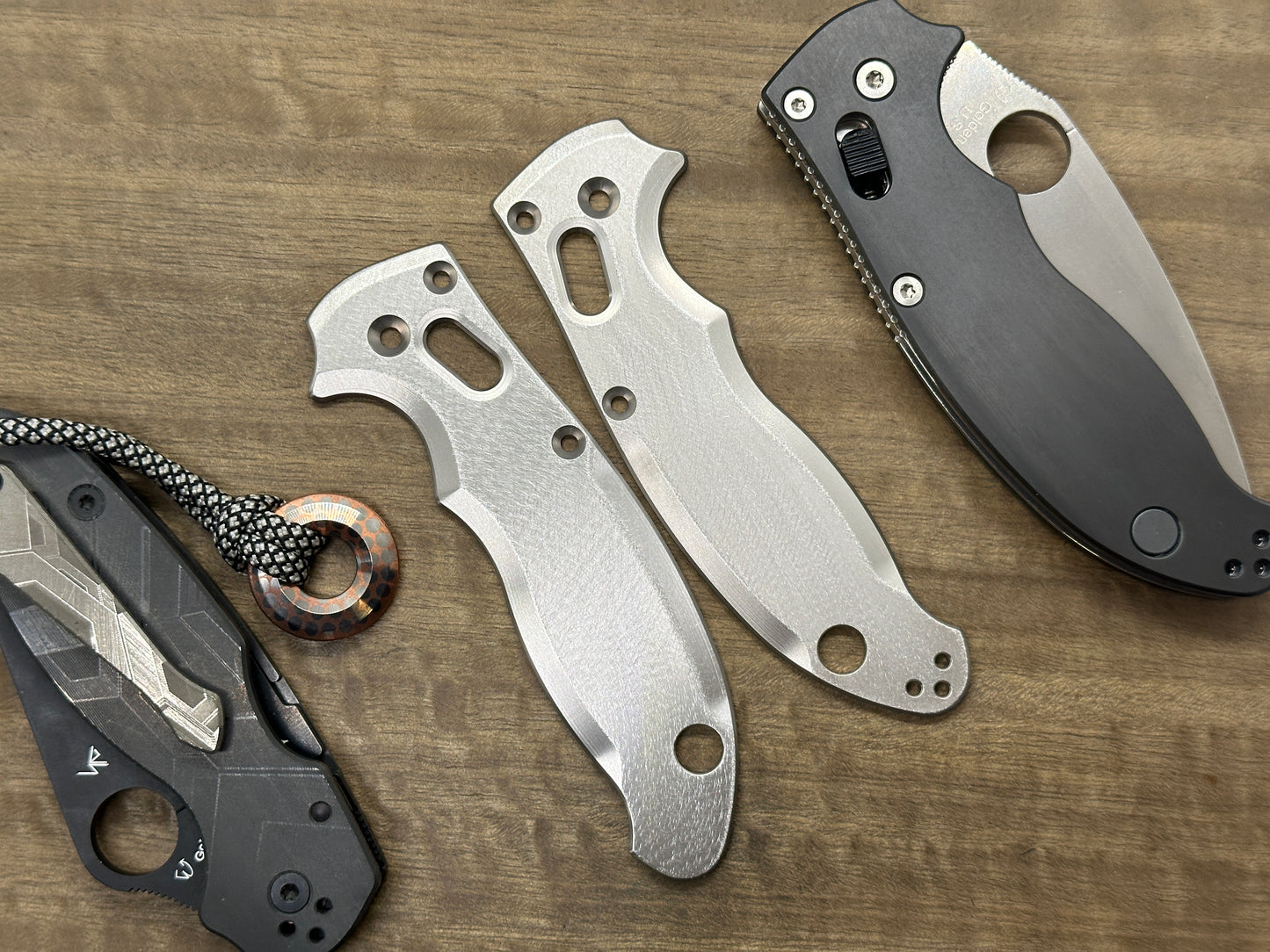 Deep Brushed Titanium scales for Spyderco MANIX 2