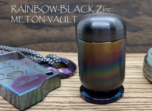 Black Rainbow Zirconium Meton-Vault Pill Box Stash box Pocket Pill Case