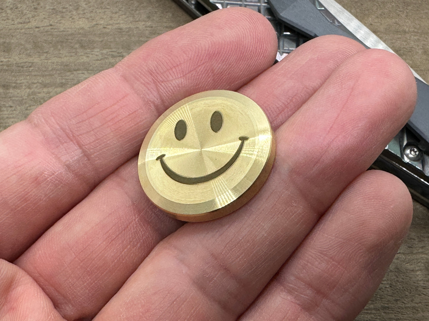 3 sizes Smiley - Sad (Yes-No decision maker) Brass Worry Coin