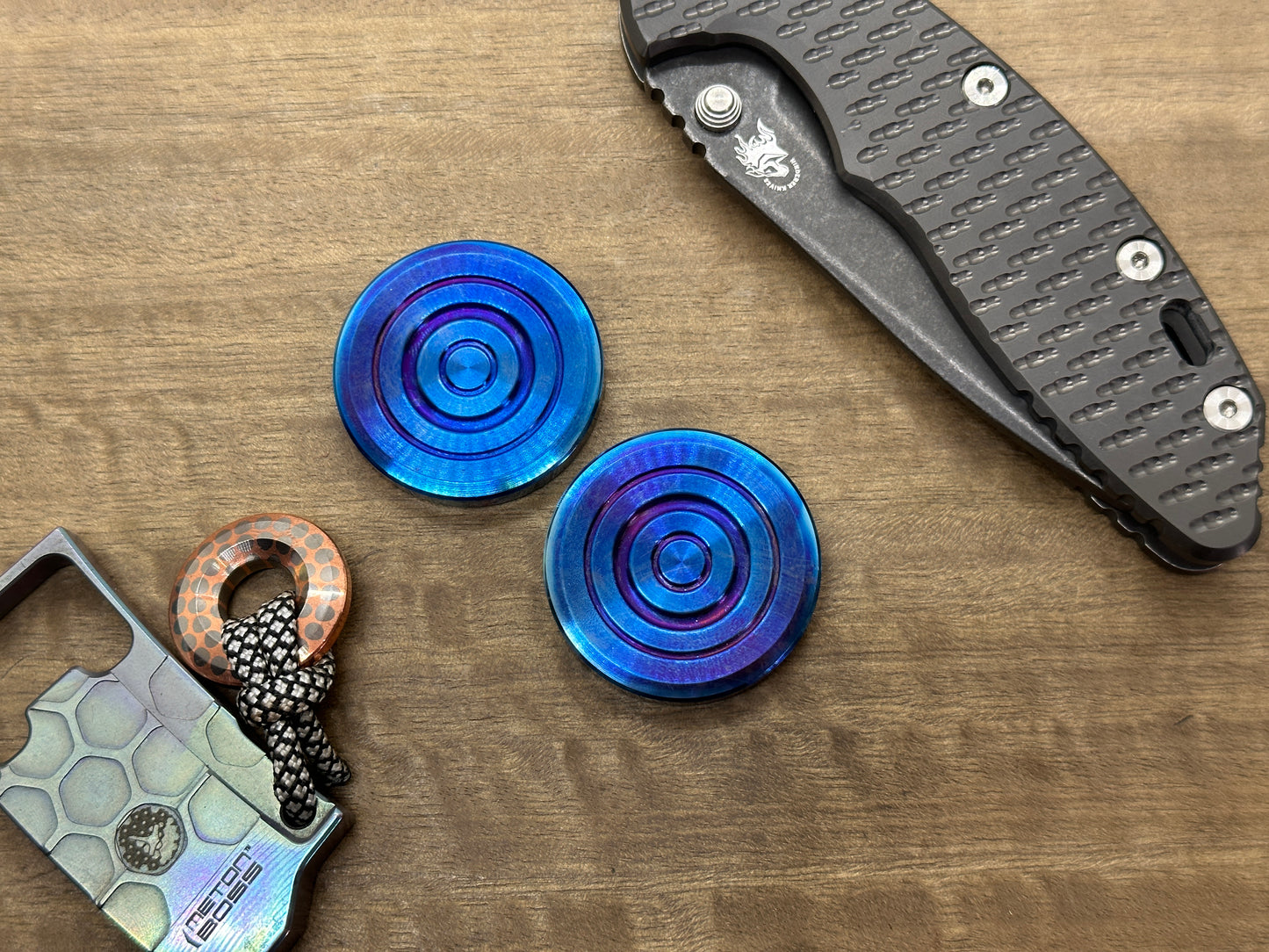 ORBITER Flamed Titanium Parallel position Magnets Haptic Coins Fidget